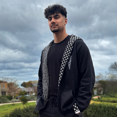 Embody Palestine - Foldable Keffiyeh Black Hoodie (Men)