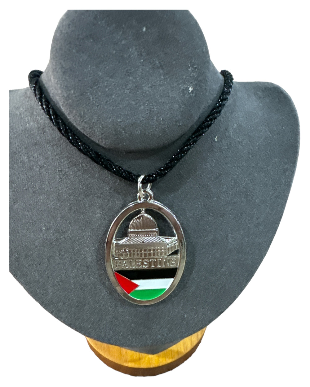 Heritage Circle Necklace: Dome of the Rock and Palestine Flag