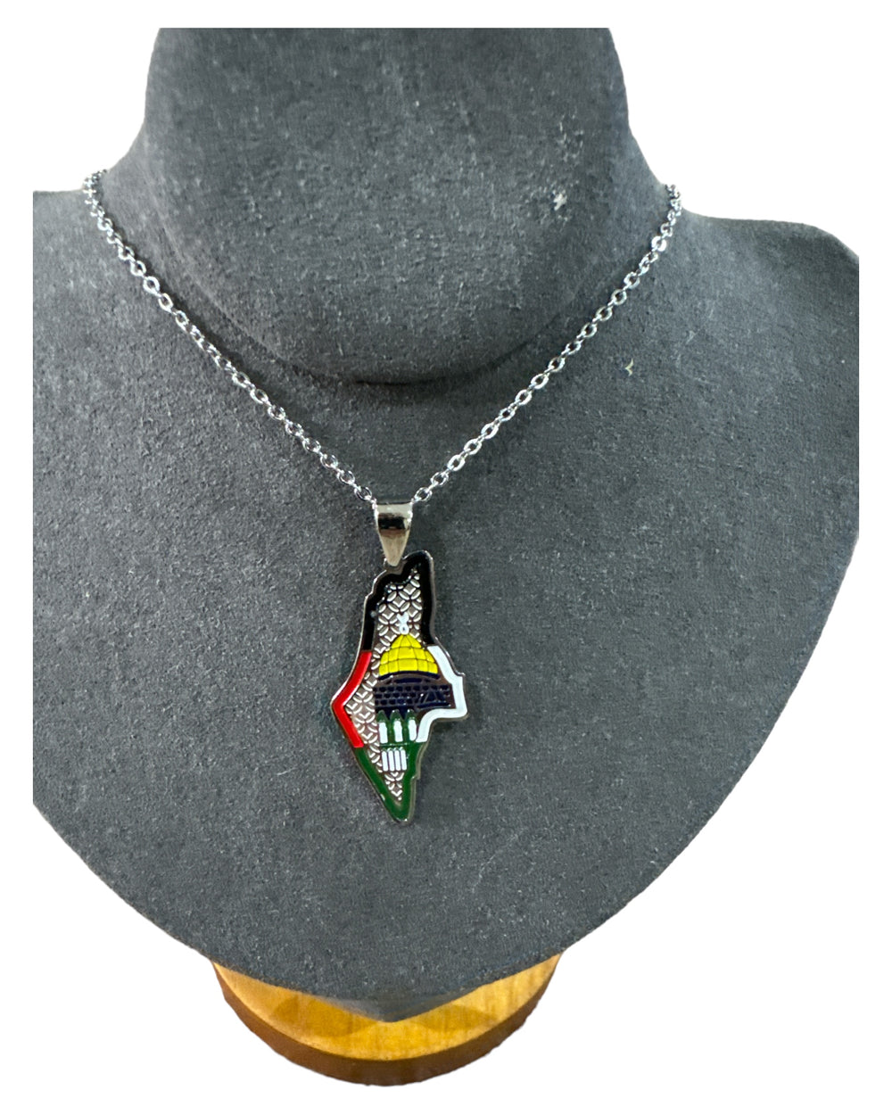 Legacy Medallion Necklace: Palestine Map and Dome of the Rock