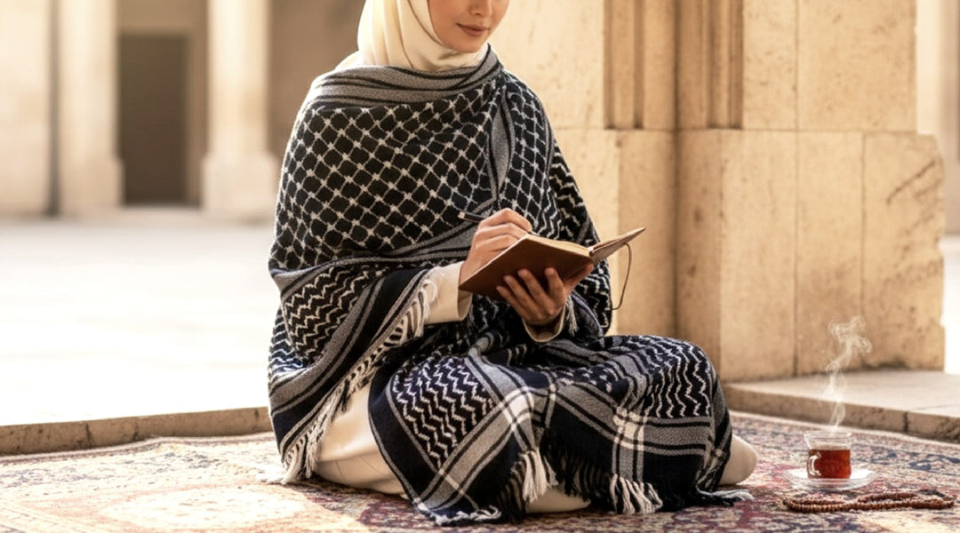 Heritage in Every Thread – The Legacy Keffiyeh Shawl White &amp; Black