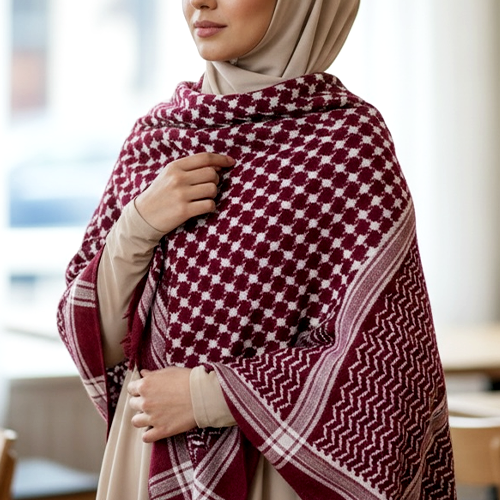 The Maroon Legacy Keffiyeh Shawl – Heritage Edition (Women)