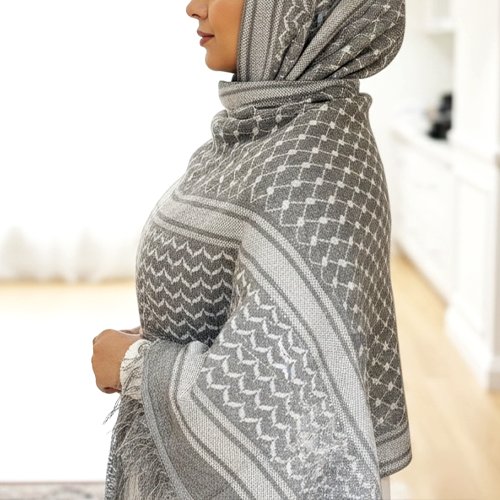 Silver Legacy Keffiyeh Shawl – Heritage Edition (Women)