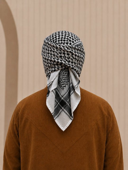 Dark Navy Blue & White - Hamdania