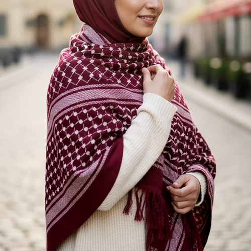 The Maroon Legacy Keffiyeh Shawl – Heritage Edition (Women)