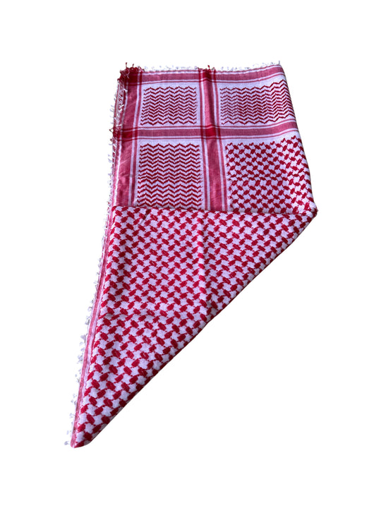 The Palestine Red & White Keffiyeh with Light Tassels – Elegance Meets Heritage