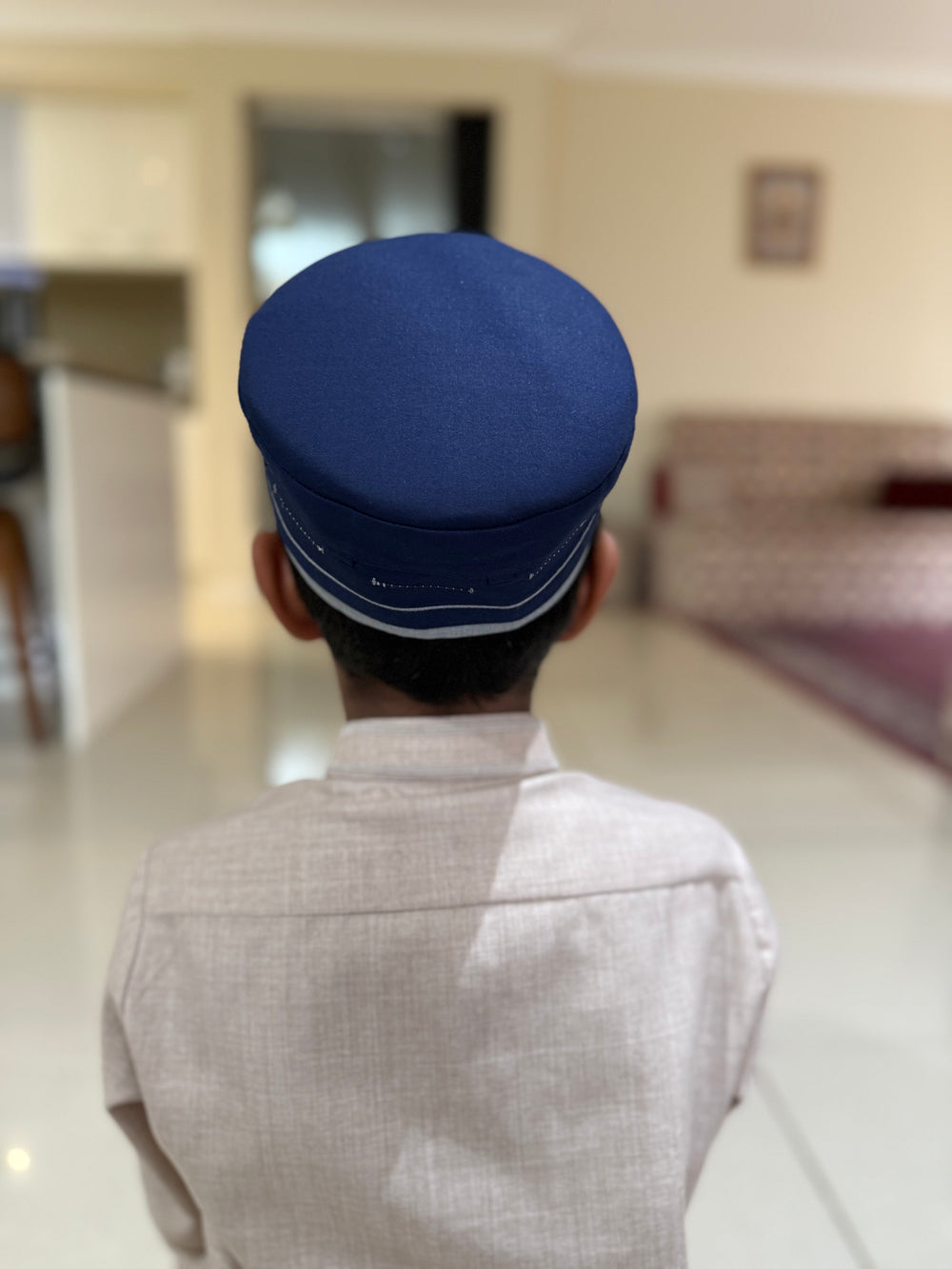 Zuhd Blue & Grey Soft Sunnah Cap 1