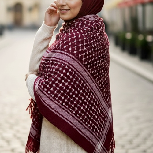 The Maroon Legacy Keffiyeh Shawl – Heritage Edition (Women)