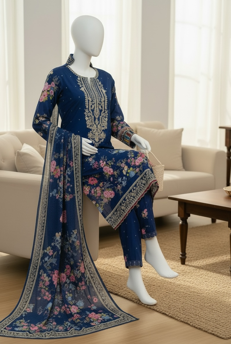 Midnight Bloom Viscose Ensemble (Medium)