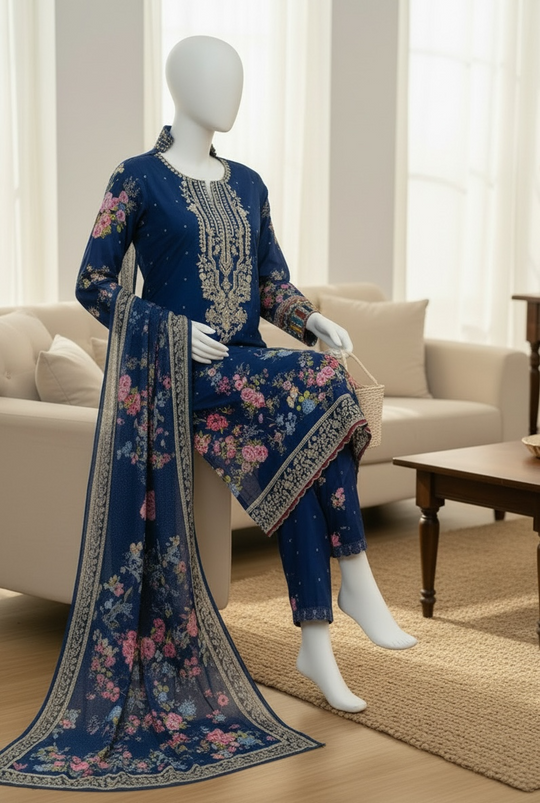 Midnight Bloom Viscose Ensemble (Medium)