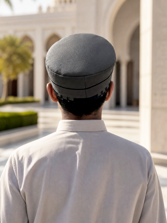 Zuhd Army Green & Black Soft Sunnah Cap 2