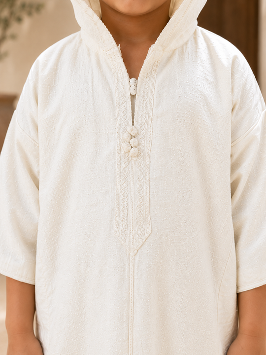 Kids Moroccan Thobe with Hoodie – Classic Heritage Meets Cozy Design