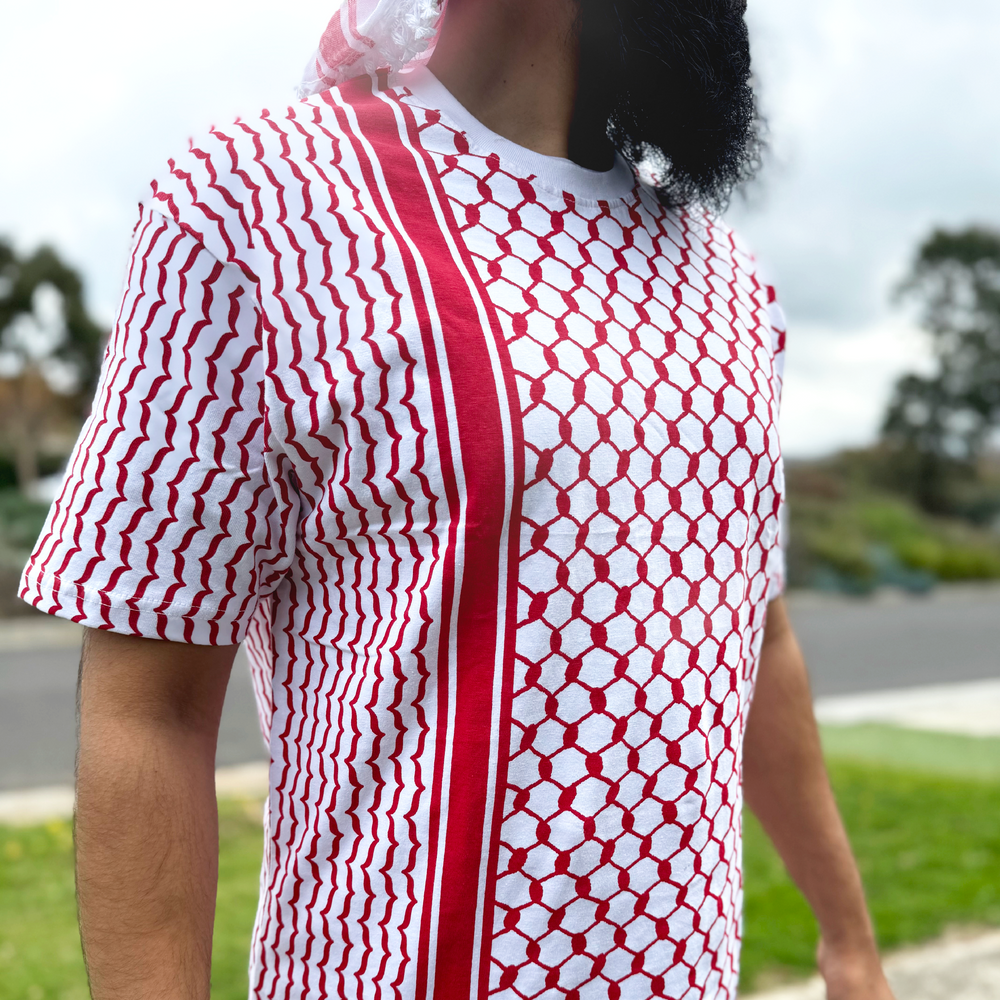 Adult Keffiyeh White & Red T-Shirt