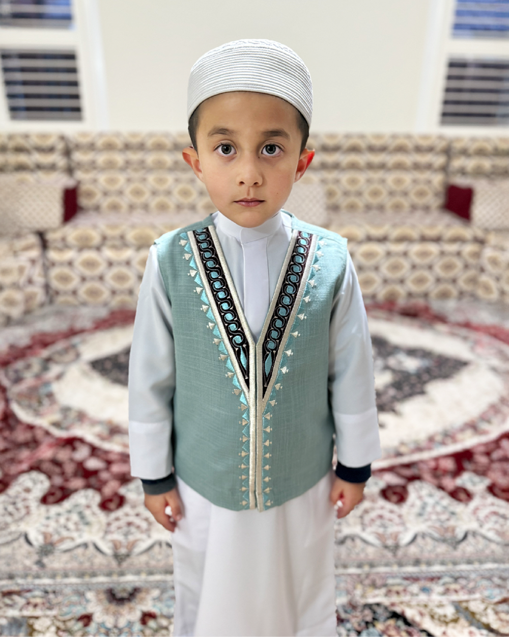 Kids Bespoke Embroidered Vest – A Touch of Tradition with Contemporary Elegance