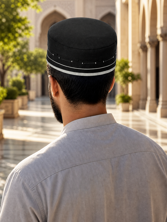 Zuhd Black & Grey Soft Sunnah Cap