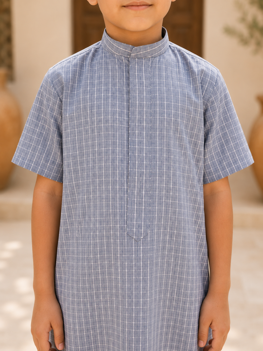 Kids Half-Sleeve Jalabiyyah – Everyday Comfort with a Kuwaiti Twist