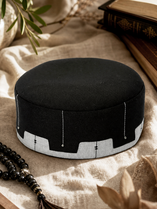 Zuhd Black & Grey Soft Sunnah Cap
