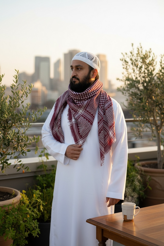 The Maroon Nomad Shemagh – Heritage Keffiyeh Edition