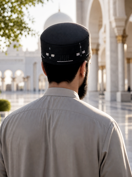 Zuhd Black & Grey Soft Sunnah Cap