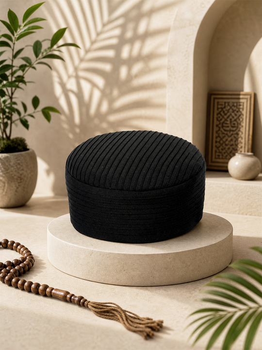 Zuhd Black Soft Sunnah Cap