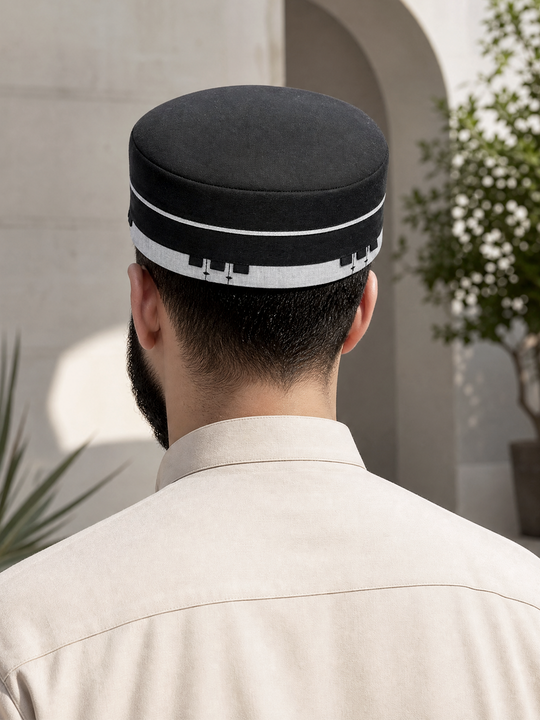 Zuhd Blacks & Grey Soft Sunnah Cap