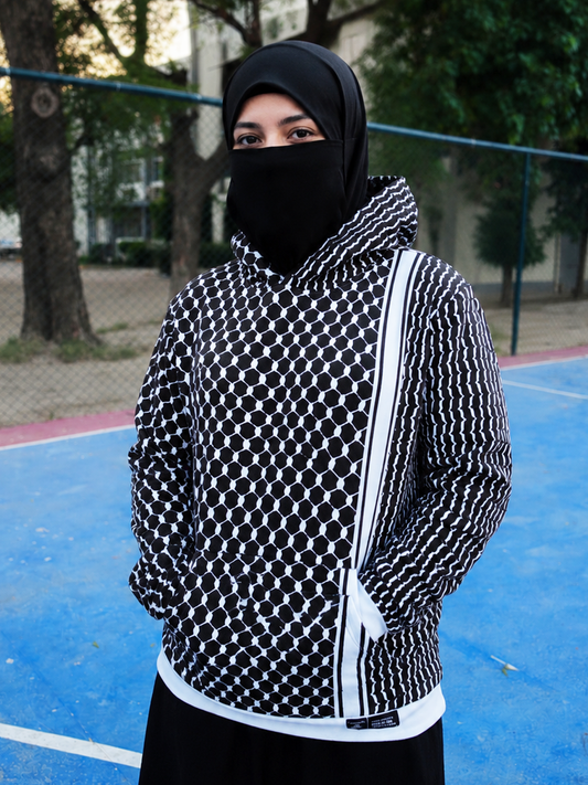 Winter Exclusive: Women Black & White Keffiyeh Hoodies - First in Australia