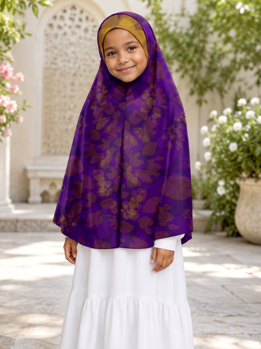 Indigo Floral - Prayer Hijab