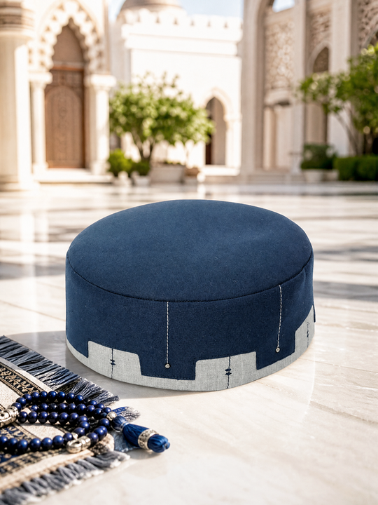 Zuhd Blue & Grey Soft Sunnah Cap