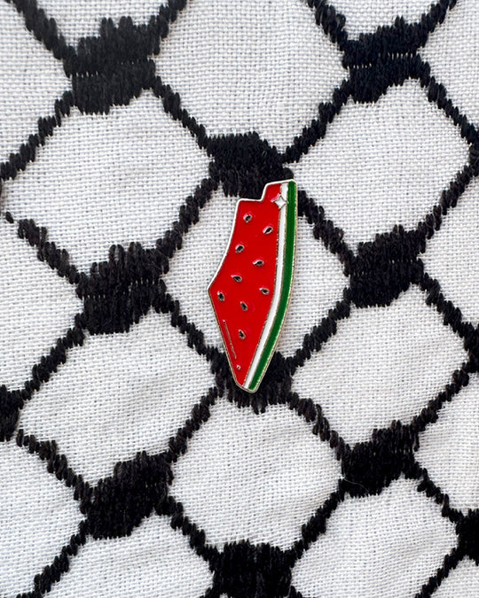 Watermelon Bliss: Palestine Map Badge – A Sweet Tribute to Heritage