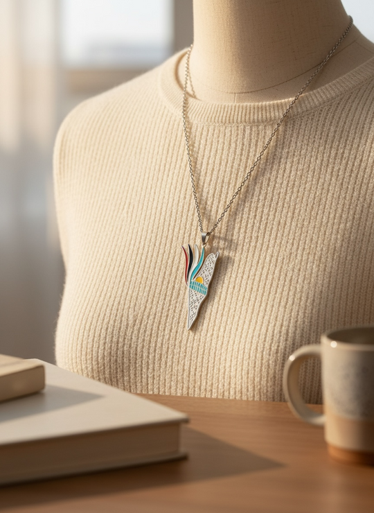 Rising Identity Necklace – Al-Aqsa Unity Edition (Silver Stainless Steel)