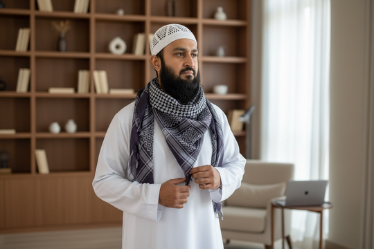 The Purple Ember Shemagh – Prestige Keffiyeh Collection