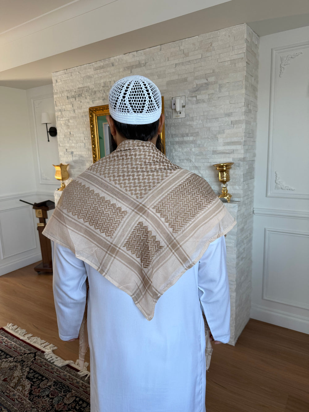 Desert Linen Keffiyeh – Sand Beige Edition