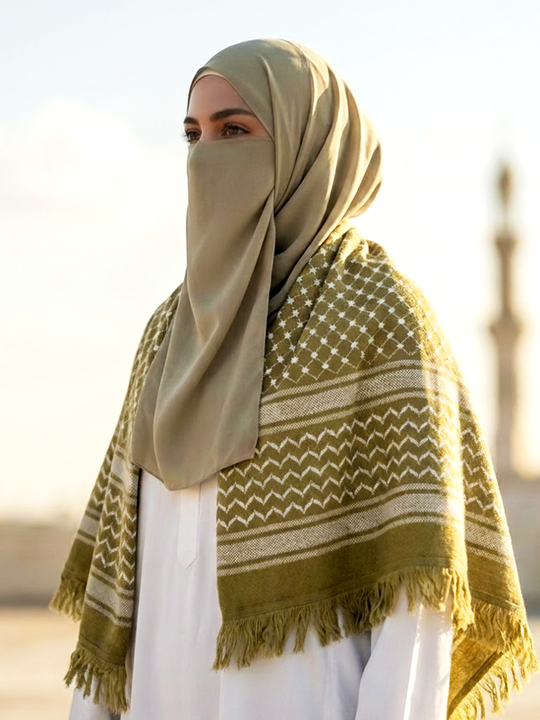 The Olive Heritage Keffiyeh Shawl – Classic Edition (Women)