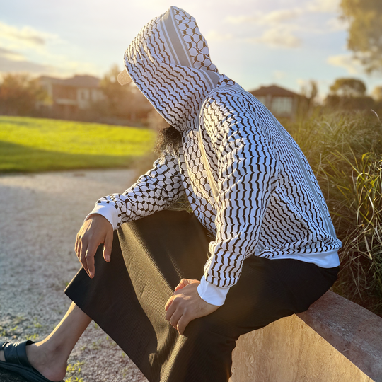 Winter Exclusive: Adult White & Black Keffiyeh Hoodies - First in Australia