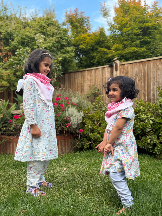 Grace in Every Thread: Bespoke Pink & White Bandana