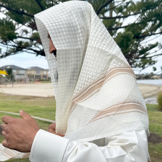 Light Brown & Cream Keffiyeh Shemagh