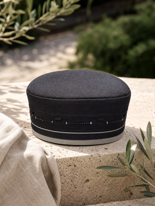 Zuhd Dark Brown & Beige Soft Sunnah Cap