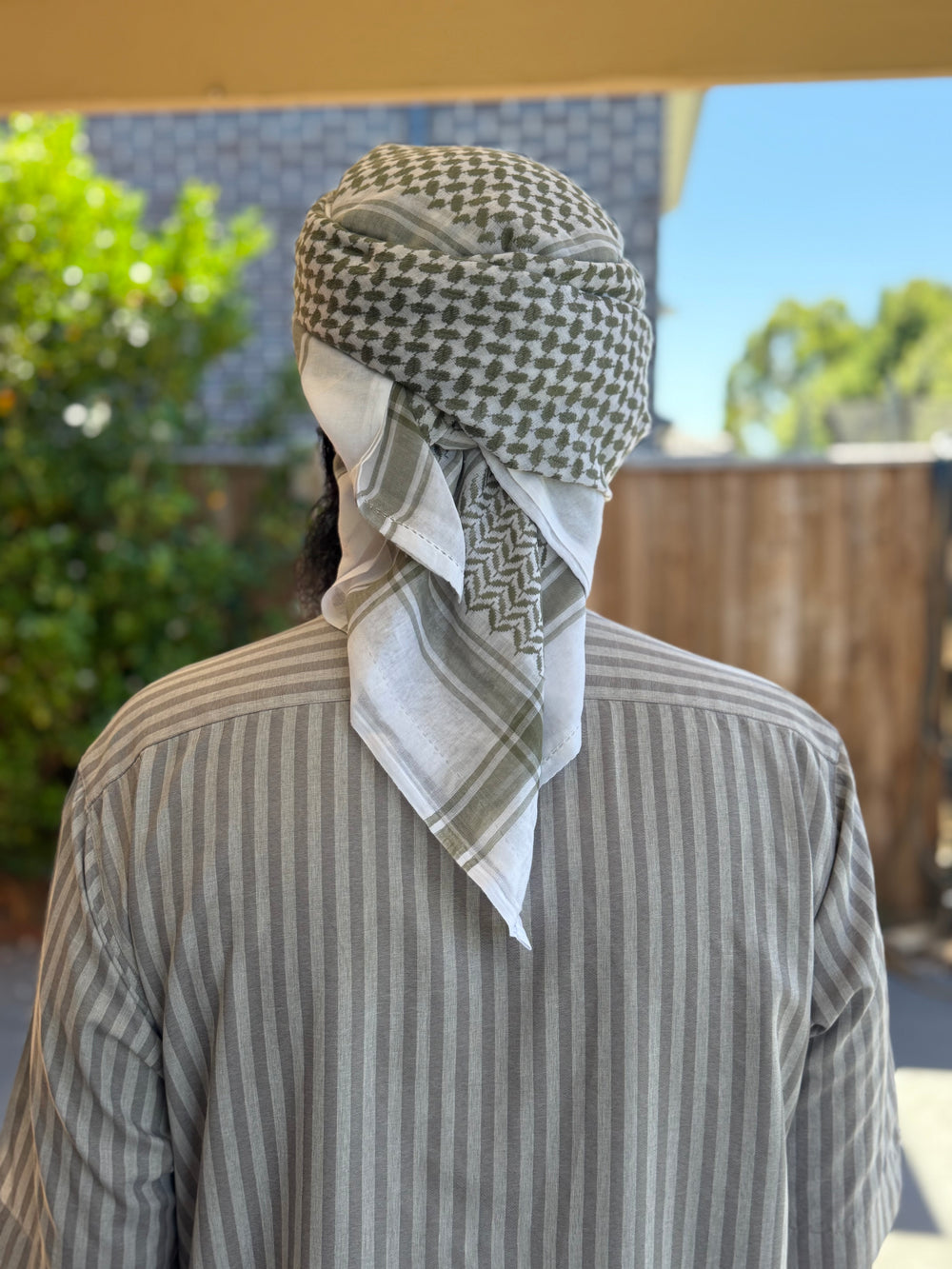 Olive Green & White - Hamdania