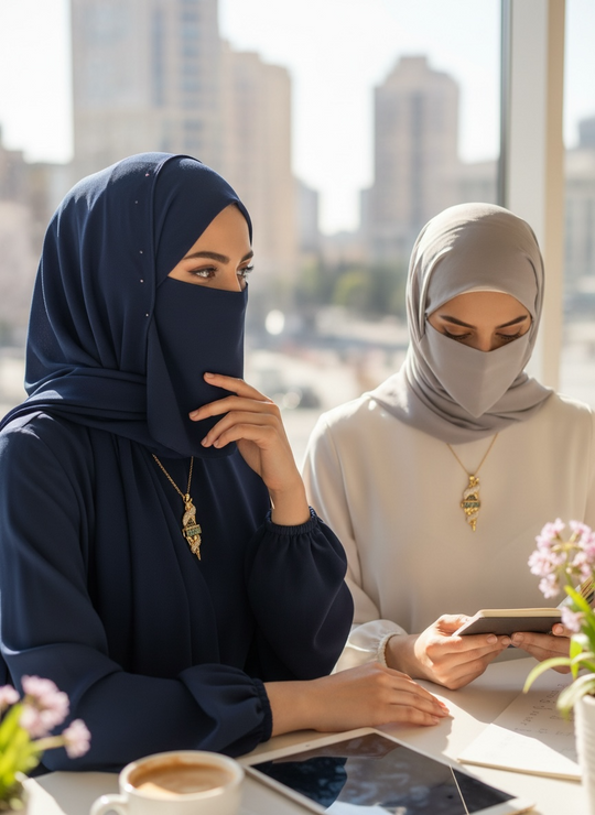 Sacred Land Necklace – Dome & Keffiyeh Heritage Edition (Gold Stainless Steel)