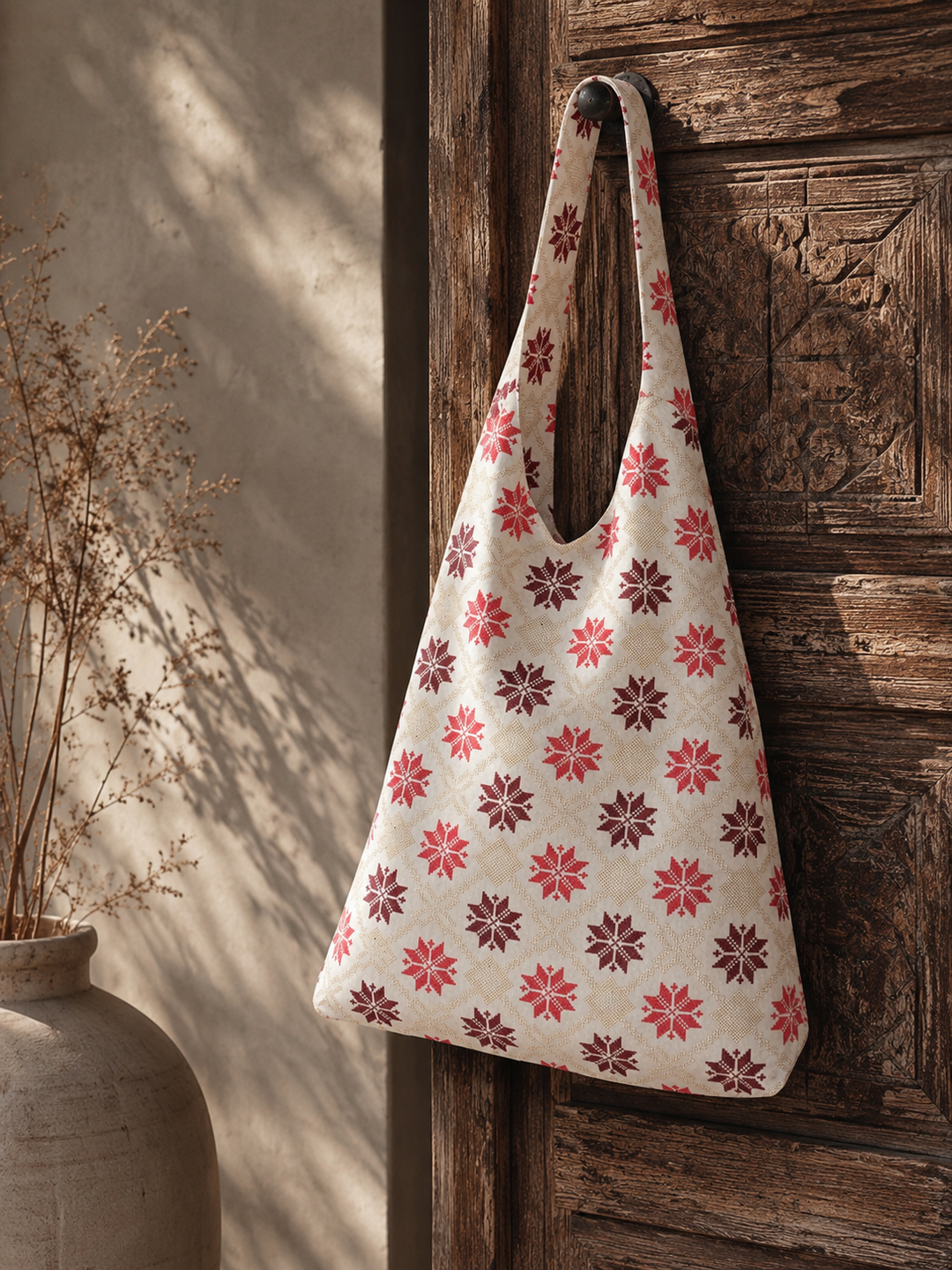 The Heritage Hobo 3 – Handcrafted Palestinian Pattern Bag