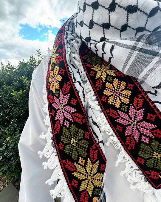 Zuhd Artisan Heritage Keffiyeh – Black & White Edition