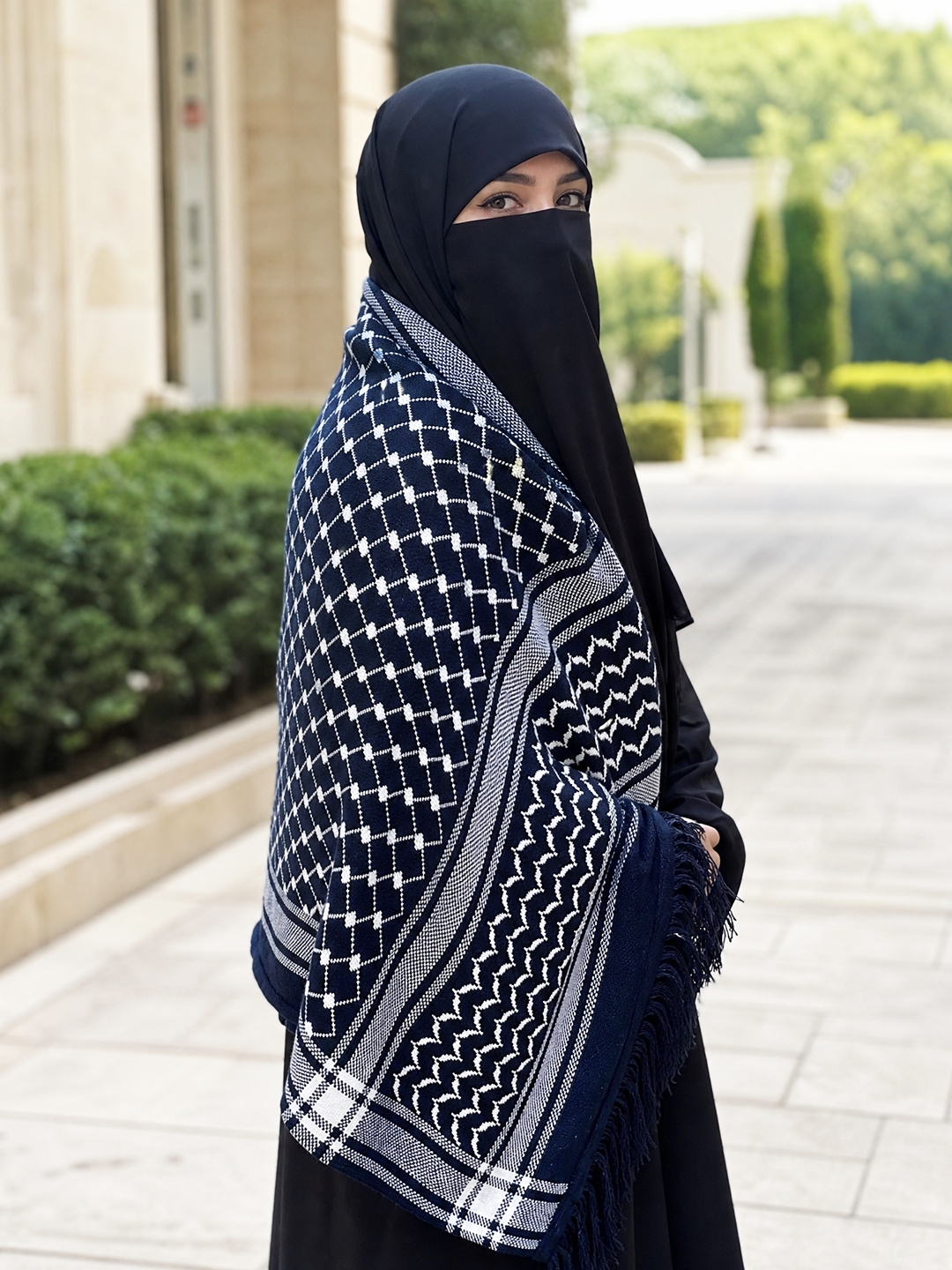 The Navy Legacy Keffiyeh Shawl – Heritage Edition (Women)