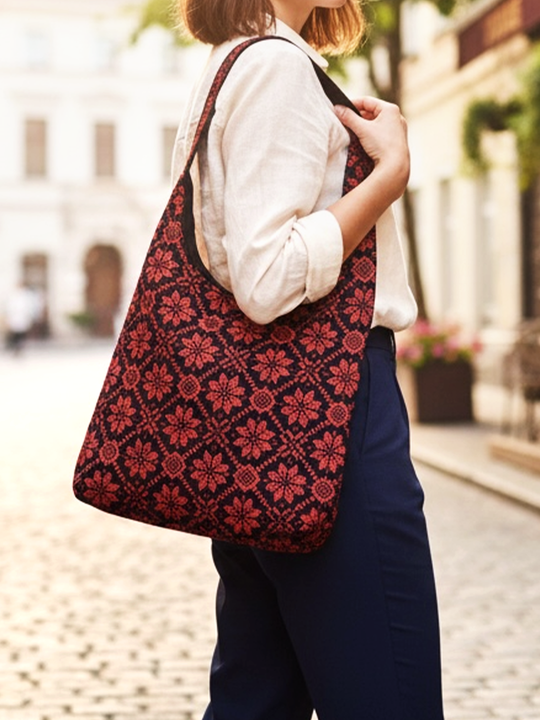 The Heritage Hobo – Handcrafted Palestinian Pattern Bag