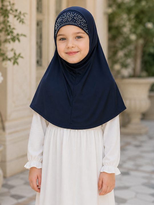 STONES DECORATED Dark Blue HIJAB
