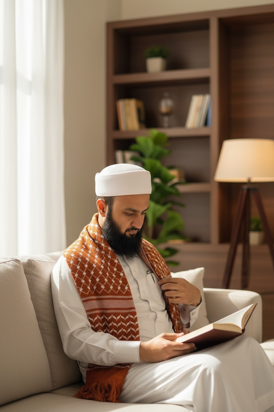 The Ember Keffiyeh Shawl – Heritage Burnt Orange Edition