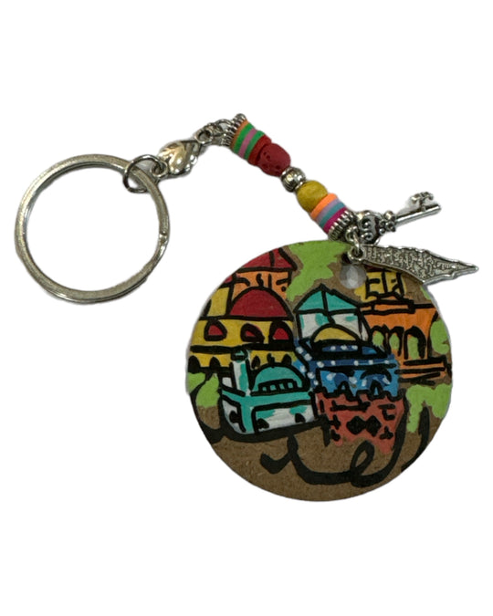 Eternal Jerusalem - Artisanal Olive Wood Keychain