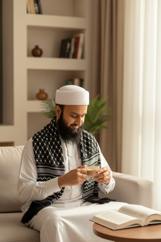 The Midnight Legacy Keffiyeh Shawl – Black Edition