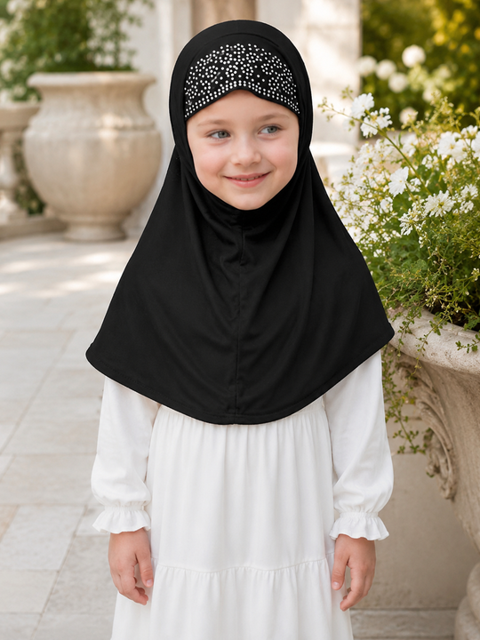 STONES DECORATED black HIJAB