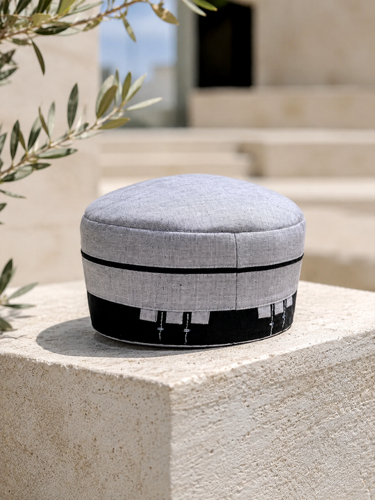 Zuhd Grey & Black Soft Sunnah Cap