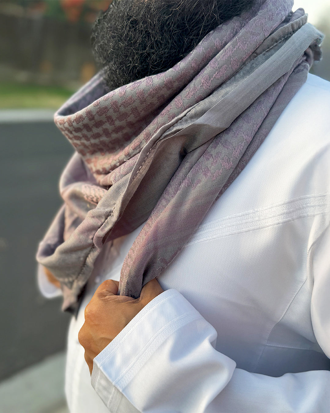 Lavender & Grey Keffiyeh Shemagh