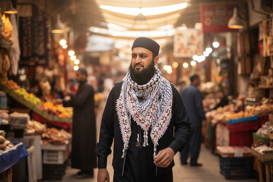 The Olive Blossom Keffiyeh – Embroidered Heritage Edition